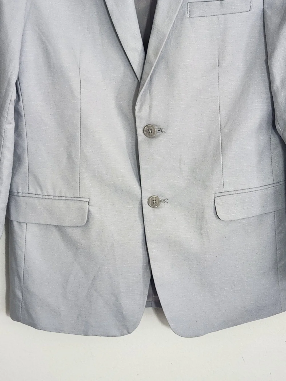 Calvin Klein Light Gray Textured Linen Blend Blazer Size 18 Regular